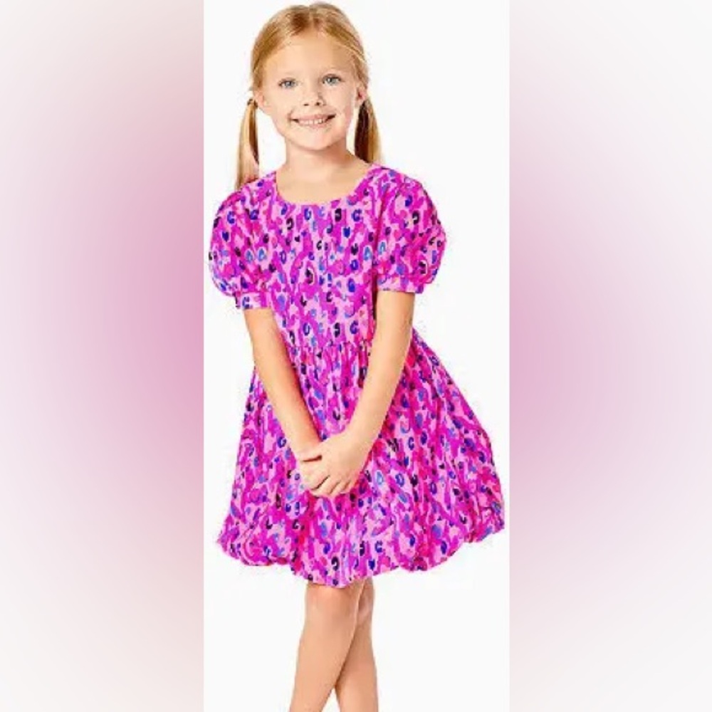 Girls Lilly Pulitzer size 6 Wild Fuschia Bubble dress